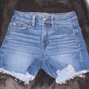 AEO high rise denim shorts